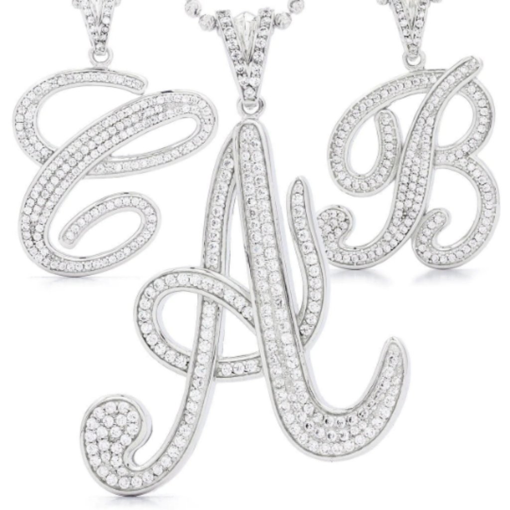 925 Sterling Silver Initials Letters Pendant Alphabet Pendant Dije De Iniciales